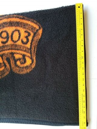 Harley Davidson Blanket Biederlack USA Made Fleece Black Orange Eagle 58x45 Soft 3