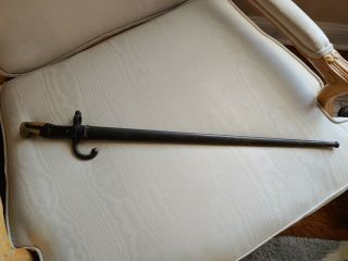 Antique M1874 French Gras Sword Bayonet And Scabbard Made In 1877