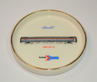 Vtg 1980th Amtrak Budd Amfleet Ii Car 6.  5 " Dish / Ashtray Rare Advertisement