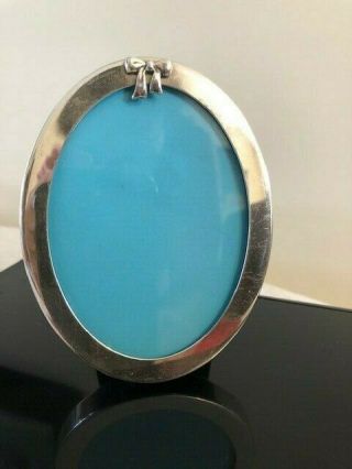 Tiffany & Co 925 Sterling Silver Small Oval Picture Frame W Bow Mcm