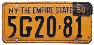 York 1955 1956 License Plate,  5g20 - 81,  Suffolk County,  Quality