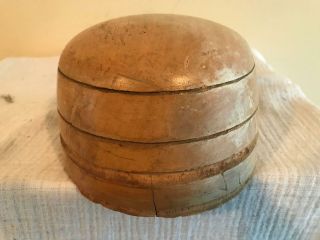 Unique Round Crown /millinery Wood Block Hat Making /form/mold/brim