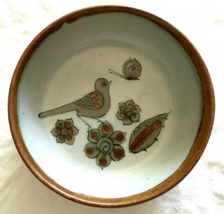 Vintage Ken Edwards El Palomar Mexico Bowl,  Birds,  Butterfly And Flowers 6 ½ "