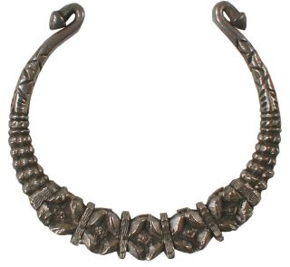 Antique Coin Silver Torque Necklace Karen Tribe Burma