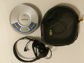 Panasonic Sl - Sx450 Portable Cd Mp3 Player Anti - Shock Player Vtg Silver Blue - A01