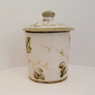 JOHN B.  TAYLOR VINTAGE BLUE GRAPE CANISTER WITH LID POTTERY 7 