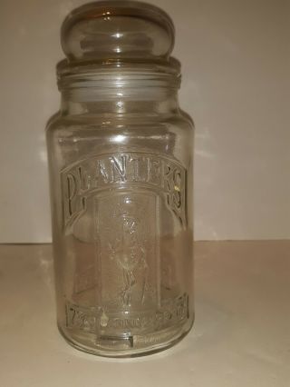 Vintage 1981 75th Anniversary Planters Mr.  Peanut Glass Jar With Lid.