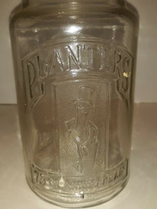 Vintage 1981 75th Anniversary Planters Mr.  Peanut Glass Jar with Lid. 2