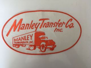 Manley Transfer Co Inc Truck Driver Large Jacket Size Patch 6 X 10 - 7/8