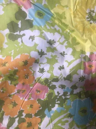 Vintage Floral Fabric Cotton Blend 4 Yards 44”