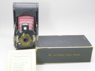 Kodak 1a Model: C Folding Pocket Camera Red Bellows Antique 3795