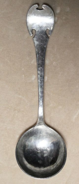 Shreve And Co Arts Crafts Sterling Silver Soup Spoon 14th Century Hammered