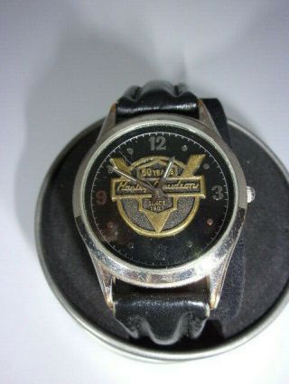 1995 Golden Anniversary Harley Davidson Watch In Collectible Tin