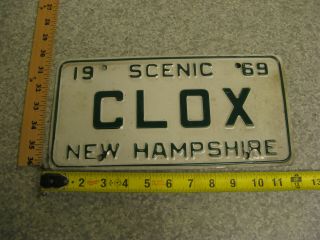 1969 69 Hampshire Nh Vanity License Plate Clox Clock Clocks Time Piece
