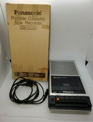 Vtg.  Panasonic Slim - Line Portable Cassette Tape Recorder Player Rq - 2739