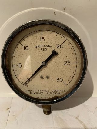 Vintage Johnson Service Company,  Milwaukee,  Wi Pressure Gauge