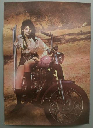 Raquel Welch Vintage Poster On A Motorcycle Hot Girl 28.  5 " ×20 " Harley