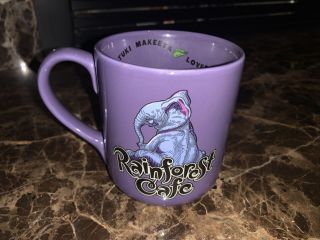 Rainforest Cafe Tuki Makeeta Elephant Vintage 1999 Large Coffee Mug Cup Purple
