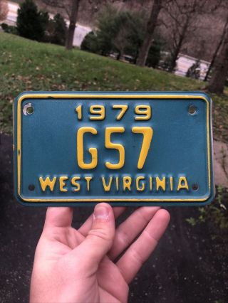 Rare 1979 West Virginia Motorcycle License Plate Tag G57 Low Serial