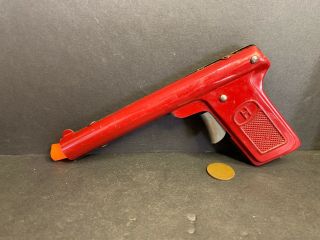 Vintage Tin Toy Spring - Loaded Dart Gun,  Hubley? Made In Usa