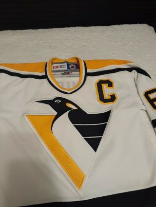 Vintage Mario Lemieux 66 Pittsburgh Penguins CCM Jersey Youth Size S 90s NHL 3