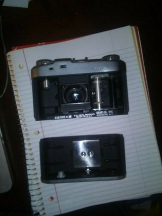 Vintage Graflex Graphic 35mm Camera 50mm With Case Graflar Lens f3.  5 3