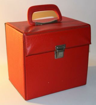 Vintage Red Vinyl 7 " Single Record Storage / Carry Case