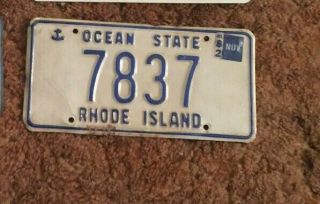 Vintage Rhode Island License Plate With Sticker Ocean State Us Car License Plate