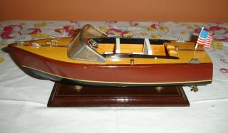 Vintage Model Chris Craft Wooden Speed Boat 14  Long