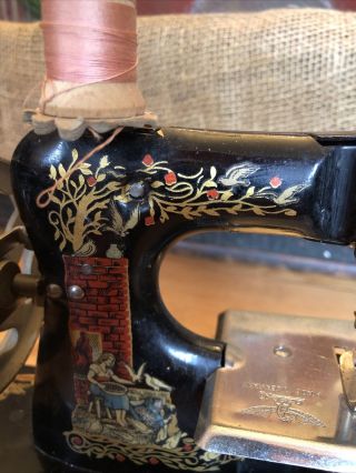 Antique Casige Child ' s Hand Crank Miniature Sewing Machine Cinderella 50 3