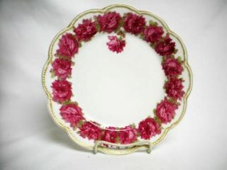 Antique Haviland Limoges Porcelain Bone China Drop Rose 8 ½” Salad Plate Old