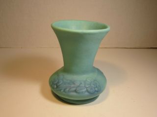 Vtg Blue Van Briggle Pottery With Raised Flower Decorations