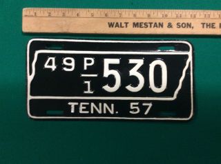 1957 Tennessee Truck License Plate 49 P/1 530 Claiborne County Repainted