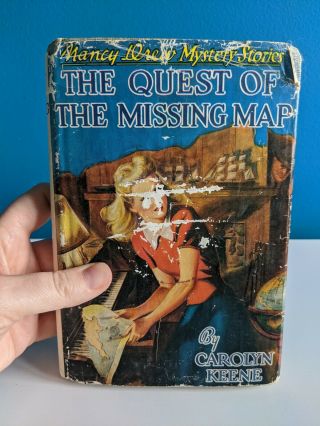 Vtg Nancy Drew The Quest Of The Missing Map Book W/dust Jacket 1942 By Keene Htf