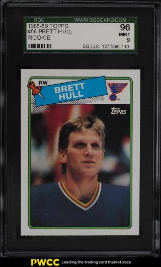 1988 Topps Hockey Brett Hull Rookie Rc 66 Sgc 9