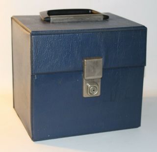 Vintage Blue Vinyl 7 " Single Record Storage / Carry Case