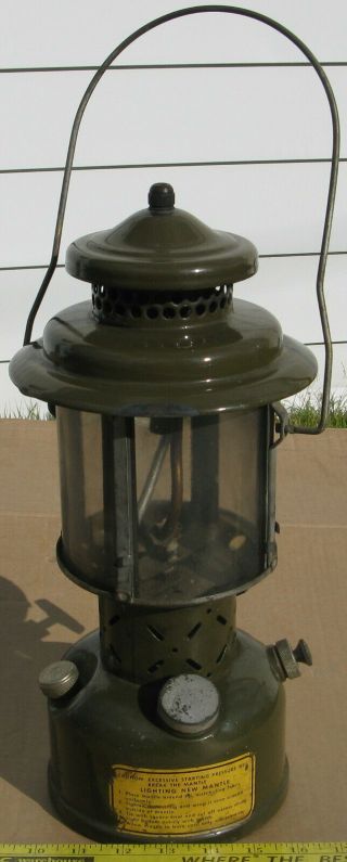 1952 Coleman Lantern Us Quadrant Globe Feurey Army Military Gasoline Fuel