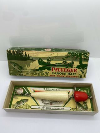 Vintage Pflueger Globe Antique Fishing Lure Bait 3796 W/ Box And Papers
