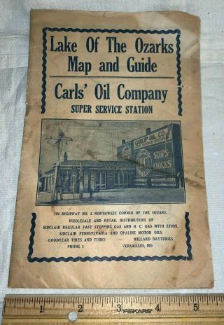 Antique Sinclair Gasoline Gas Station Lake Ozarks Map Guide Carl 