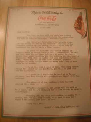 Vintage,  Coca Cola,  Bottling Company Letterhead