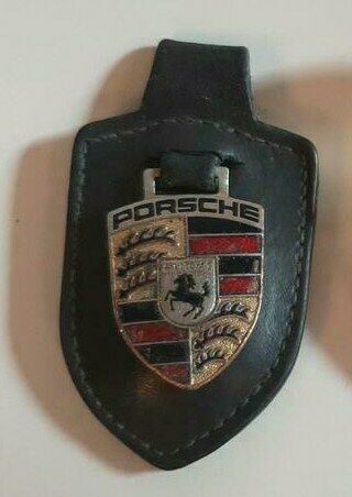 Porsche Vintage Leather Enamel Key Ring
