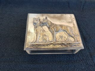 Wmf Art Nouveau Silver Plated Cigar Box With Glass