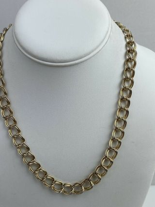 Vintage Signed Givenchy Double Curb Link 18 Inch Chain Necklace