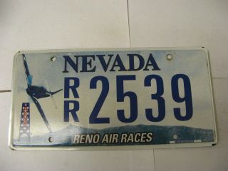 Nevada Nv License Plate Rr2539 Reno Air Races