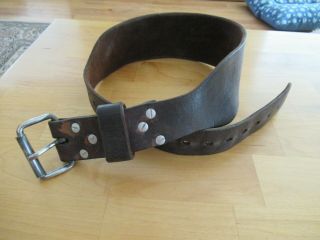 Vintage Leather Weight Lifting Belt.  Size Small (28 " To About 40 ")