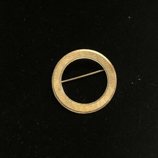 Vintage Winard Ribbed Circle 1/20 12k Gold Filled Brooch Pin