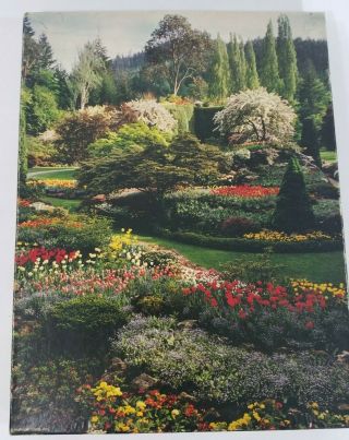 Vintage Hallmark Cards Springbok 500 Piece Puzzle Landscape Flowers 18 X 23