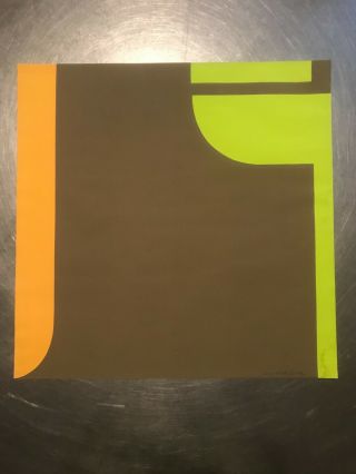 VTG Abstract Geometric Print Mid Century Modern Op Art Lucille McBeth Pittsburgh 3