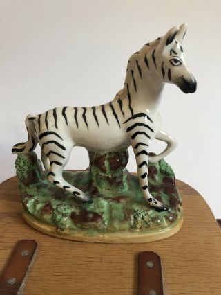 Antique Staffordshire Zebra Figurine Made In England