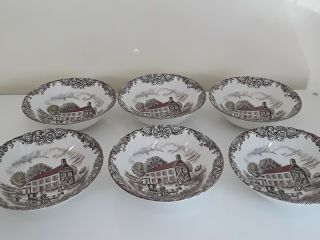 Set Of 6 Vtg Johnson Brothers Heritage Hall Pennsylvania Fieldstone Cereal Bowls